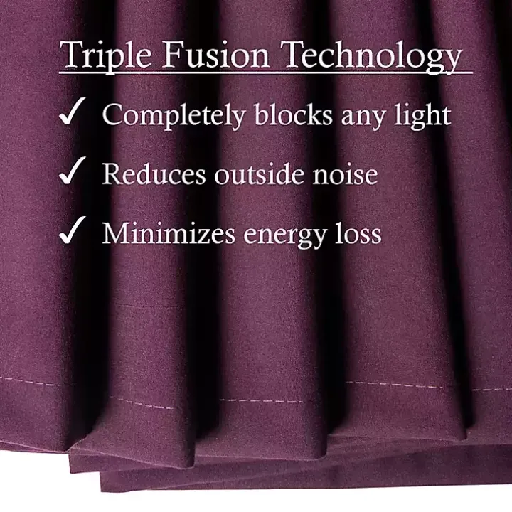 Plum Absolute Blackout Curtain Panel Set, 84 in.