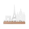 Porcelain and Wood Paris Tealight Candle Holder