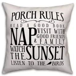 Porch Rules Outdoor Pillow