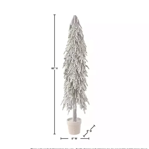 Potted Soft Touch Snowy Norfolk Pine Tree, 60 in.