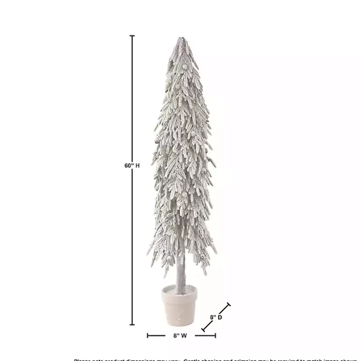 Potted Soft Touch Snowy Norfolk Pine Tree, 60 in.