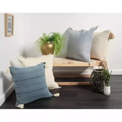 Powder Gauze Organic Fringe Throw Pillow