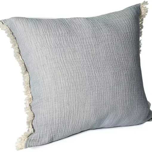 Powder Gauze Organic Fringe Throw Pillow