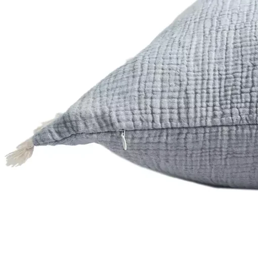 Powder Gauze Organic Fringe Throw Pillow