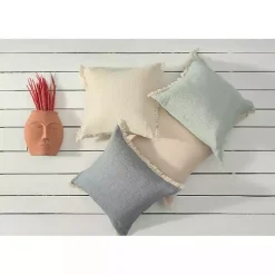 Powder Gauze Organic Fringe Throw Pillow