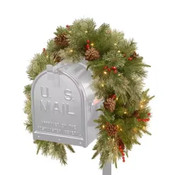 Pre-Lit Berries and Pine Cones Mailbox Swag
