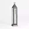 Pre-Lit Black Metal Twinkle Lights Lantern, 18 in.