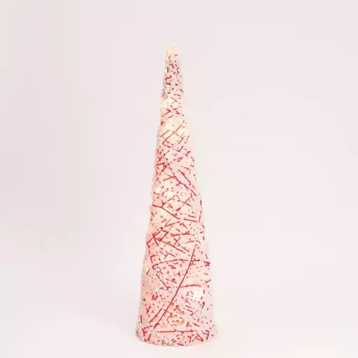 Pre-Lit Candy Cane Pom Pom Christmas Tree, 32 in.