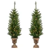 Pre-Lit Cedar Pine Christmas Trees, Set of 2