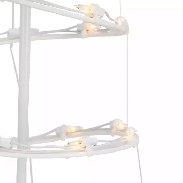 Pre-Lit Clear White Spiral Trees, Set of 2