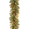 Pre-Lit Glittery Gold Pine Garland, 9 ft.