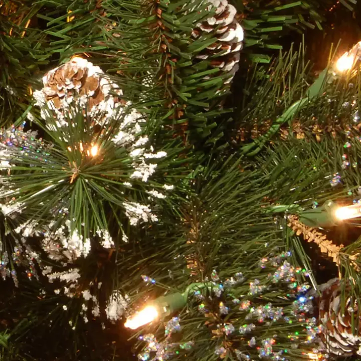 Pre-Lit Glittery Pine Christmas Garland, 9 ft.