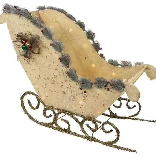 Pre-Lit Ivory Sleigh Decoration