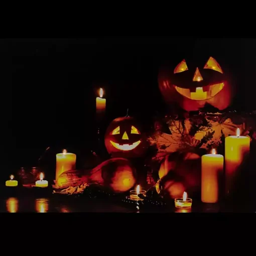 Pre-Lit Jack O' Lantern Canvas Art Print
