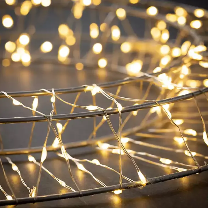 Pre-Lit Metallic Silver Christmas Wreath