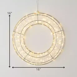 Pre-Lit Metallic Silver Christmas Wreath