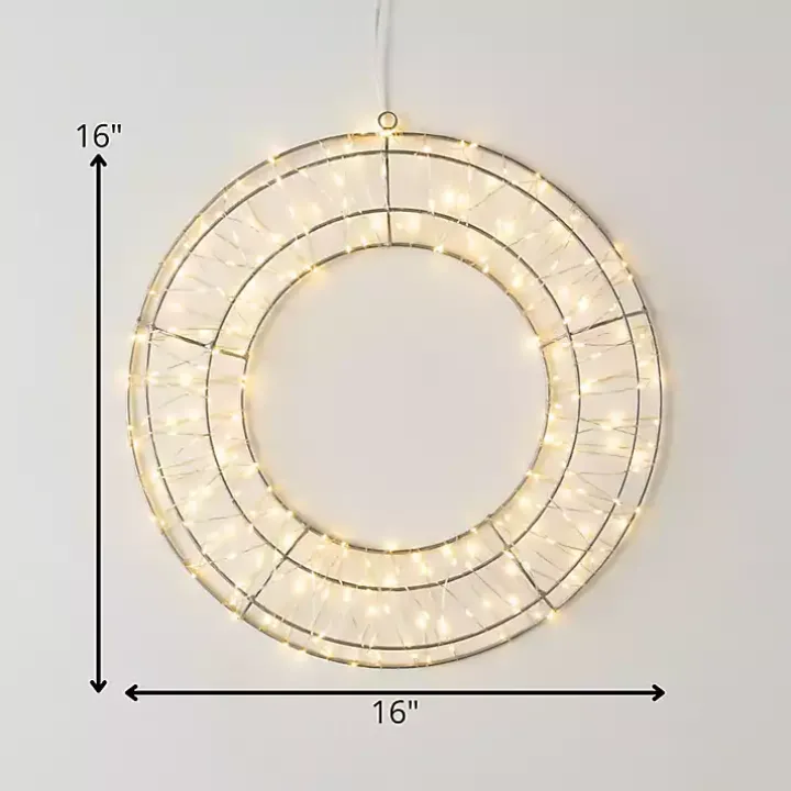 Pre-Lit Metallic Silver Christmas Wreath