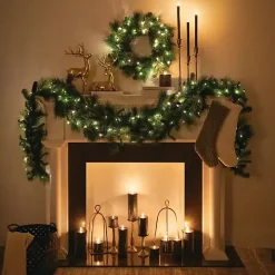 Pre-Lit Mixed Pine and Pinecone Christmas Wreath
