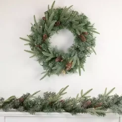 Pre-Lit Mixed Pinecones Wreath