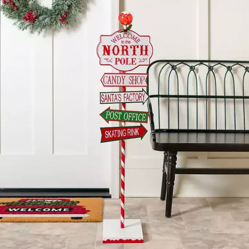 Pre-Lit North Pole Outdoor Sign