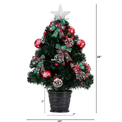 Pre-Lit Plaid Bow Christmas Tree Arrangement