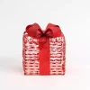 Pre-Lit Red Iridescent Christmas Gift Box, 6 in.