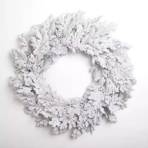 Pre-Lit Snowy Pine Christmas Wreath