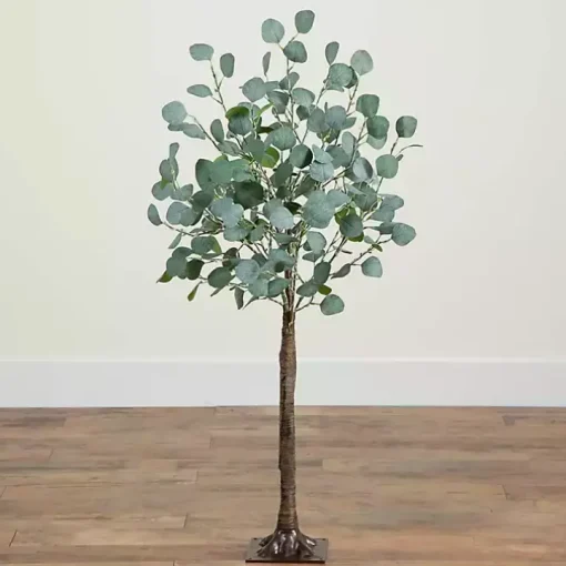 Pre-Lit Warm LED Eucalyptus Plant, 4 ft.