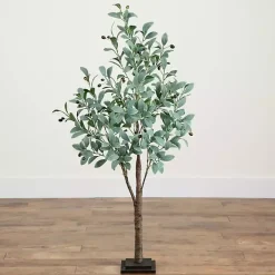 Pre-Lit Warm LED Olive Tree, 4 ft.