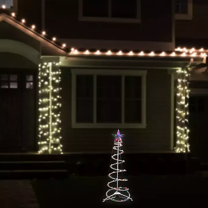 Pre-Lit White Spiral Christmas Tree, 3 ft.