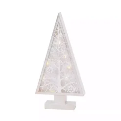 Pre-Lit White Wood A-Frame Tree