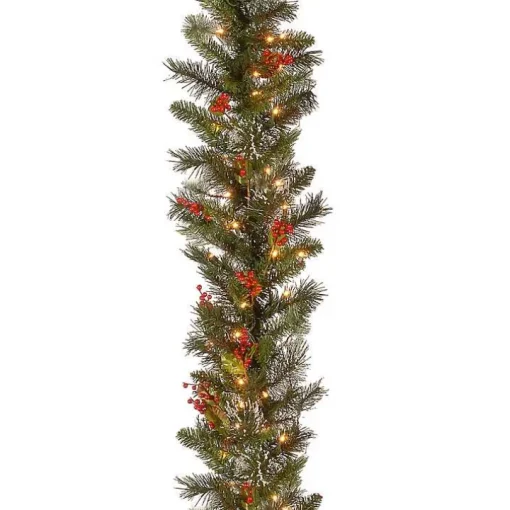 Pre-Lit Wintry Pine Christmas Garland, 9 ft.