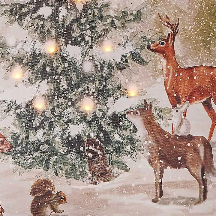 Pre-Lit Woodland Christmas Tree Canvas Art Print