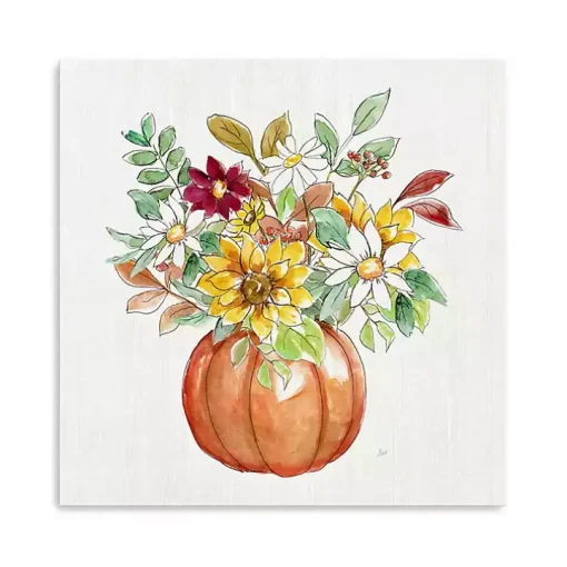 Pumpkin Fall Bouquet Canvas Art Print, 30x30