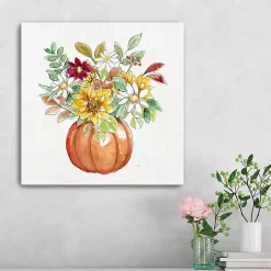 Pumpkin Fall Bouquet Canvas Art Print, 20x20