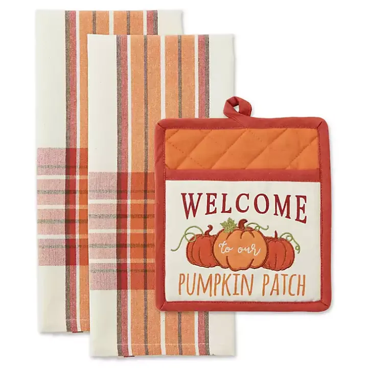 Pumpkin Patch 3-pc. Dishtowel and Potholder Set
