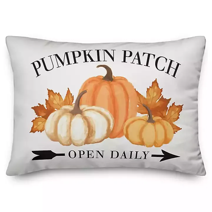 Pumpkin Patch with Black Buffalo Check Back Pillow