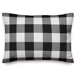 Pumpkin Patch with Black Buffalo Check Back Pillow