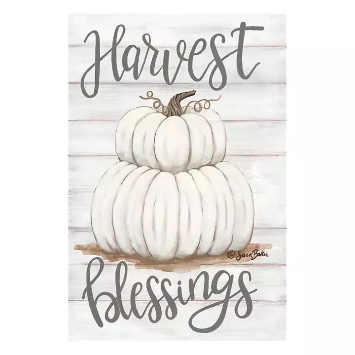Pumpkin Stack Harvest Blessings Canvas Art Print