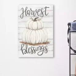 Pumpkin Stack Harvest Blessings Canvas Art Print