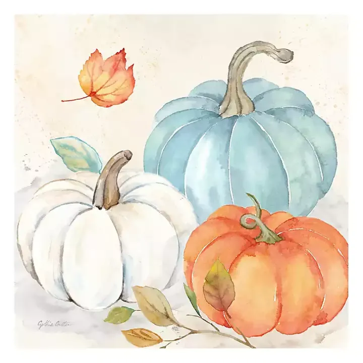 Pumpkin Trio Canvas Art Print