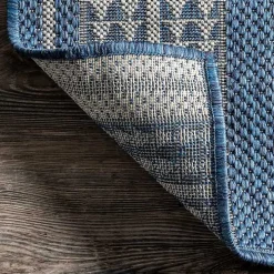 Raina Blue Tribal Zig Zag Outdoor Rug, 8x10