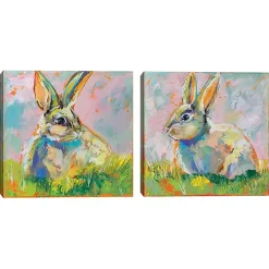 Rainbow Bunny 2-pc. Easter Canvas Wall Art Set