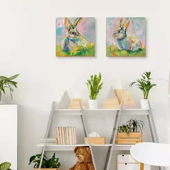 Rainbow Bunny 2-pc. Easter Canvas Wall Art Set