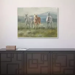 Rangeland Horses Framed Canvas Art Print