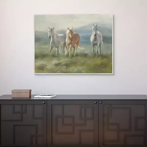 Rangeland Horses Framed Canvas Art Print