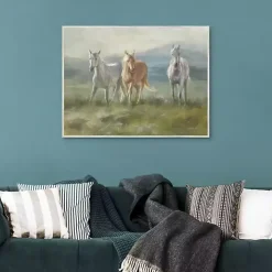 Rangeland Horses Framed Canvas Art Print