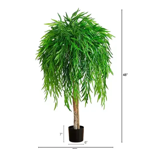 Real Touch Willow Tree in Black Planter, 4 ft.
