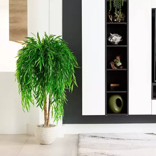 Real Touch Willow Tree in Black Planter, 4 ft.