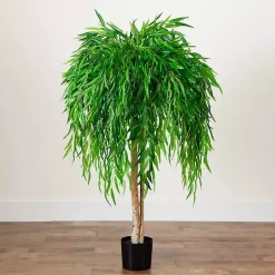 Real Touch Willow Tree in Black Planter, 4 ft.